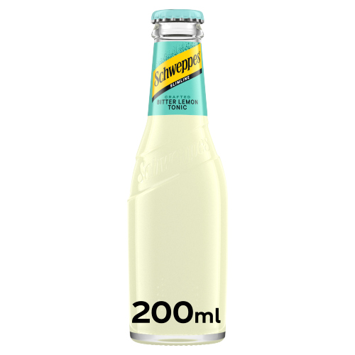SCHWEPPES SLIMLINE BITTER LEMON GLASS 200ML