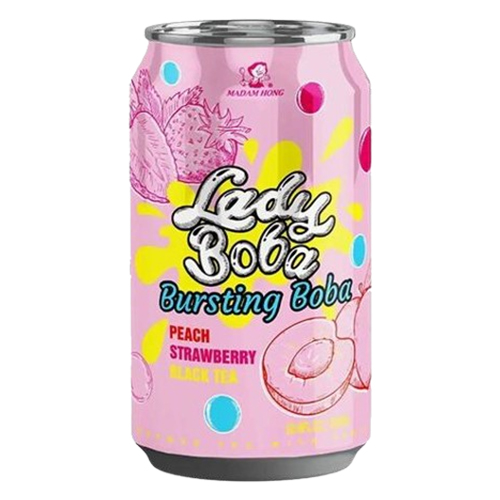 MADAM HONG LADY BOBA BURSTING BOBA PEACH STRAWBERRY BLACK TEA 320ML