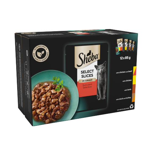 SHEBA SELECT SLICES SUCCULENT SELECTION IN GRAVY 85G