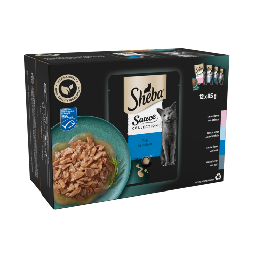 SHEBA SAUCE COLLECTION POUCH FISH IN GRAVY 85G