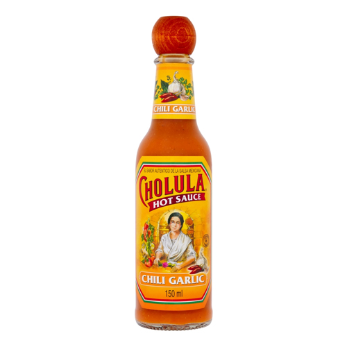CHOLULA HOT SAUCE- CHILLI AND GARLIC 150ML
