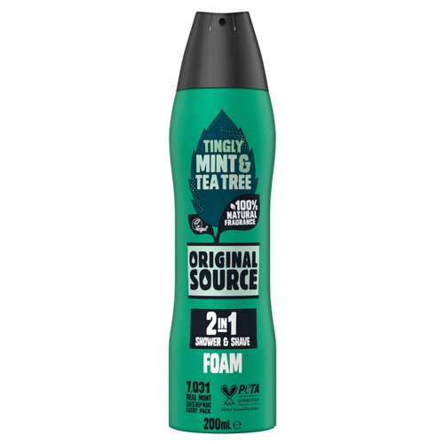 ORIGINAL SOURCE BODYWASH FOAMBURST TINGLY MINT & TEA TREE 200ML