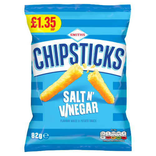 SMITH'S CHIPSTICKS SALT AND VINEGAR PMP £1.35 18X 82G