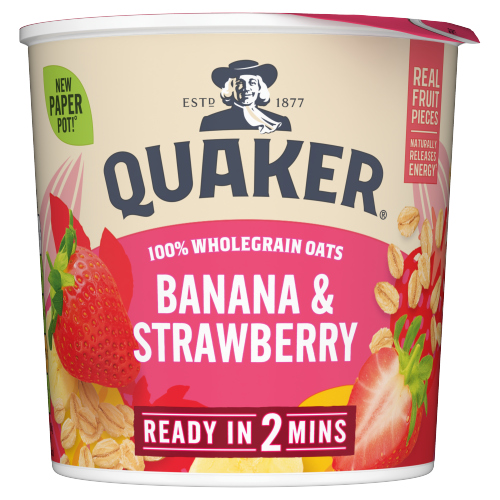 QUAKER OAT SO SIMPLE BANANA & STRAWBERRY PORRIDGE POT 58G
