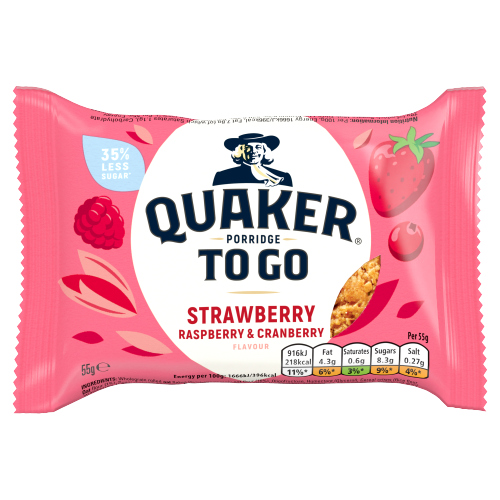 QUAKER PORRIDGE TO GO MIXED BERRIES BREAKFAST BAR 55G