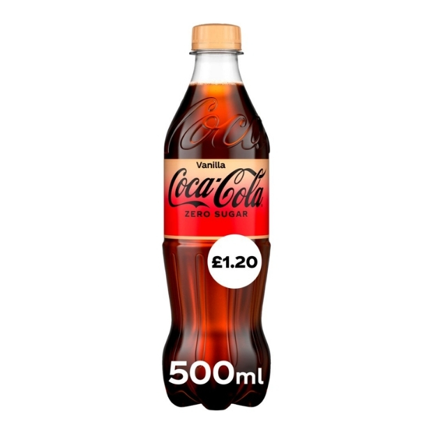COKE ZERO VANILLA PET PMP £1.20 500ML