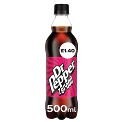 DR PEPPER ZERO PET PMP £1.40 500ML