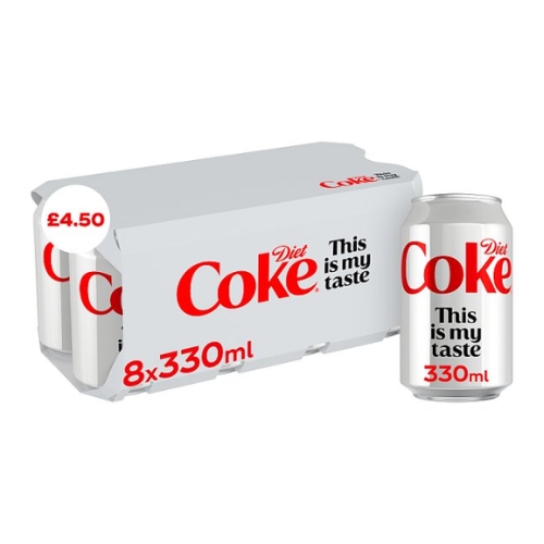 DIET COKE 8PK PMP £4.50 330ML