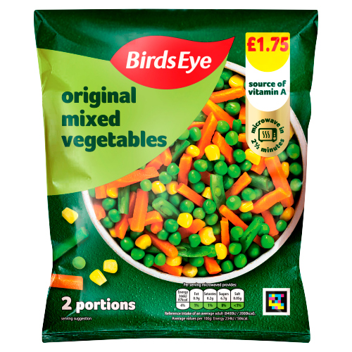 BIRDS EYE MIXED VEGETABLES PMP £1.75 340G