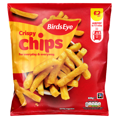 BIRDS EYE CRISPY CHIPS PMP £2.00 600G