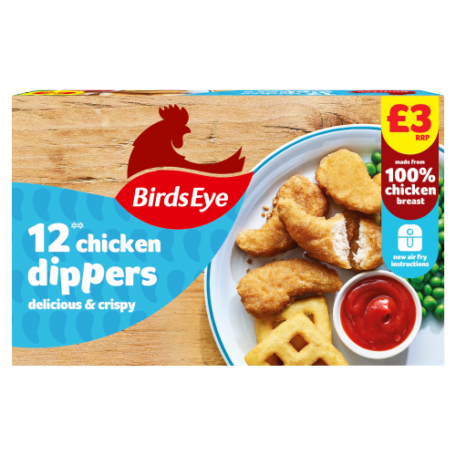 BIRDS EYE 12 CHICKEN DIPPERS PMP £3.00 220G