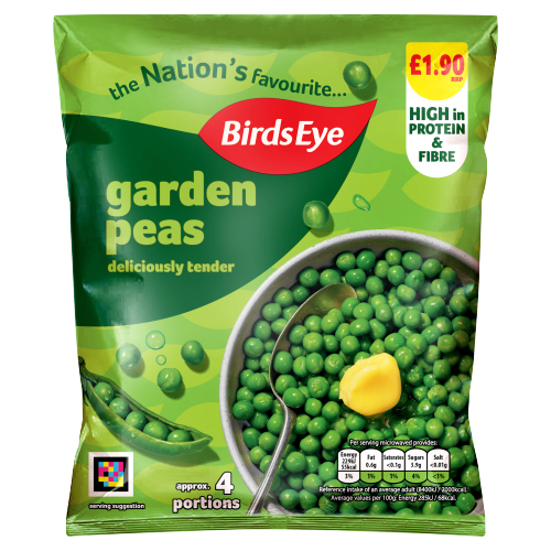BIRDS EYE GARDEN PEAS PMP £1.90 375G