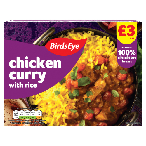 BIRDS EYE CHICKEN CURRY WITH RICE PMP £3.00 400G