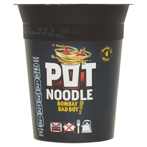 POT NOODLE BOMBAY BAD BOY STANDARD NOODLE 90G
