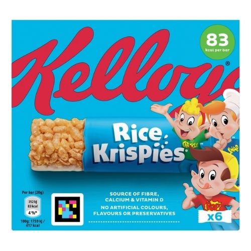 KELLOGG'S RICE KRISPIES BREAKFAST CEREAL BARS 6PK 20G