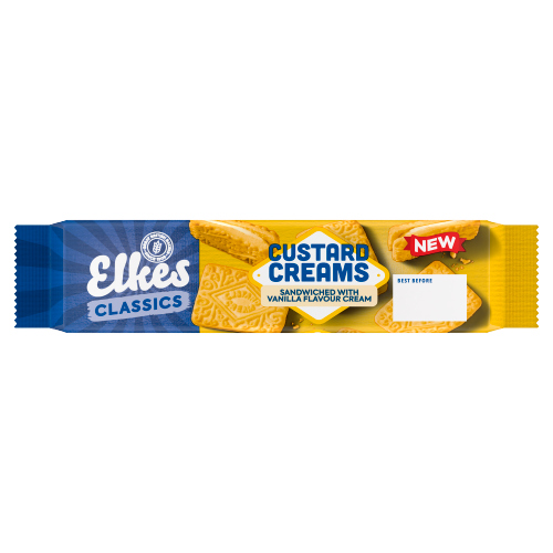 ELKES CLASSICS CUSTARD CREAMS SANDWICHED WITH VANILLA FLAVOUR CREAM 150G