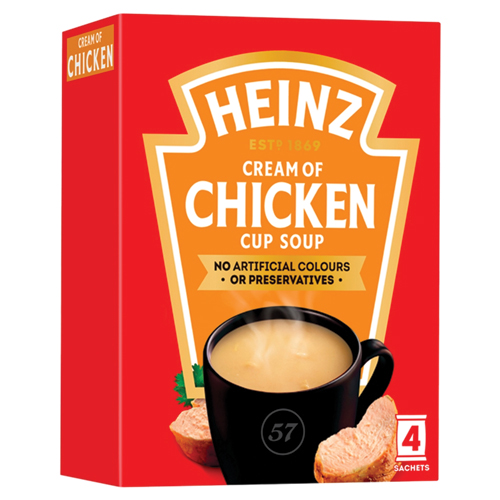 HEINZ CREAM OF CHICKEN CUP SOUP 4PK 68G