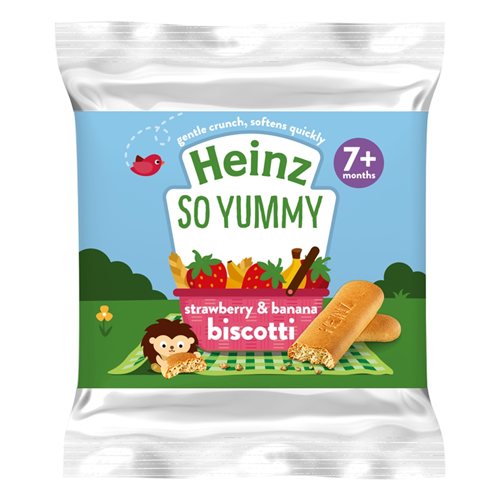HEINZ STRAWBERRY & BANANA BISCOTTI 7+M 60G