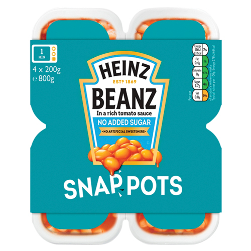 HEINZ BAKED NAS BEANZ SNAP 4PK 200G