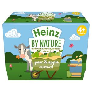 HEINZ PEAR & APPLE CUSTARD 4PK 100G