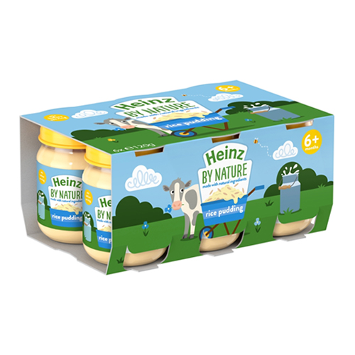 HEINZ BY NATURE RICE PUDDING 4+M 6PK 120G