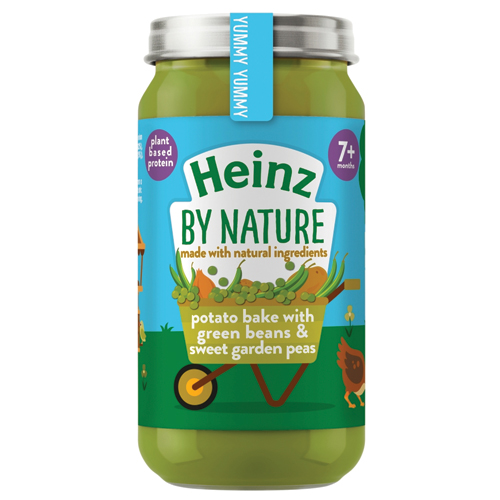 HEINZ BY NATURE POTATO BAKE WITH GREEN BEANS & SWEET GARDEN PEAS  JAR 7+M 200G