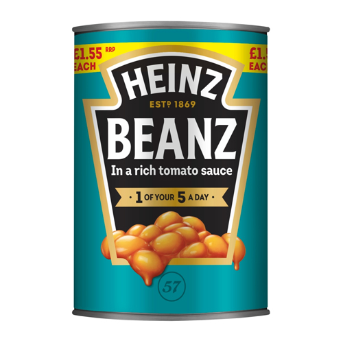 HEINZ BAKED BEANS IN A RICH TOMATO SAUCE PMP £1.55 415G