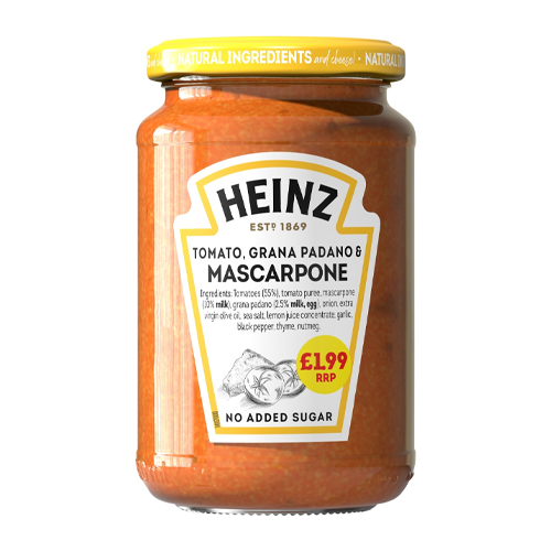 HEINZ TOMATO, GRANA PADANO & MASCARPONE PMP £1.99 350G