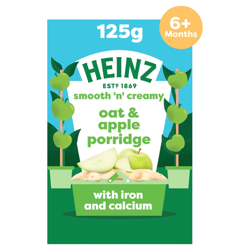 HEINZ BABY FOOD OAT & APPLE PORRIDGE 6+ MONTHS 125G