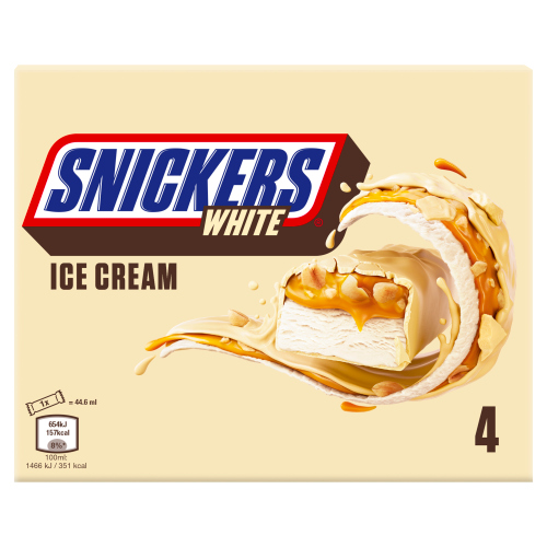 SNICKERS WHITE ICE CREAM BA R4X40.8G