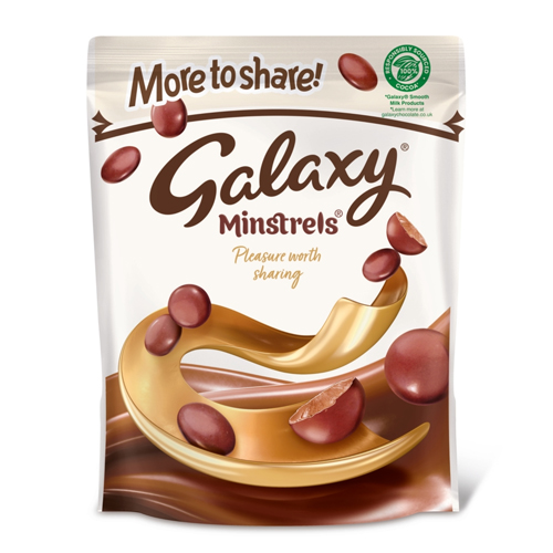 GALAXY MINSTRELS MILK CHOCOLATE BUTTONS SHARING POUCH 195G
