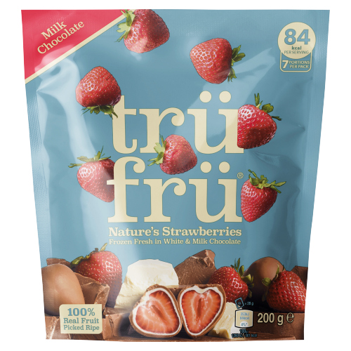 TRUFRU STRAWBERRIES IN WHITE & MILK CHOCOLATE 200PK