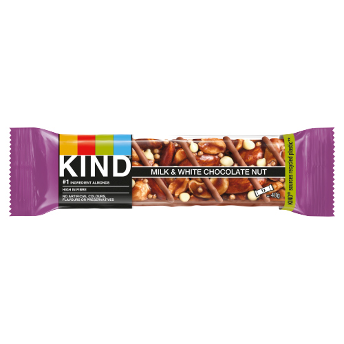 KIND MILK & WHITE CHOCOLATE NUT BAR 40G