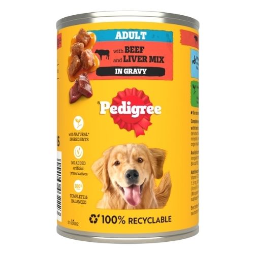 PEDIGREE ADULT WET DOG FOOD TIN BEEF IN GRAVY 400G