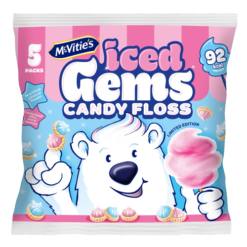 MCVITIE'S ICED GEMS CANDYFLOSS BISCUITS 5PK 23G
