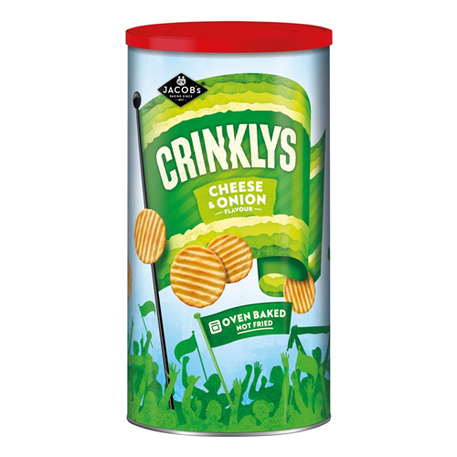 JACOB'S CRINKLYS CHEESE  ONION BAKED SNACKS TUB 200G