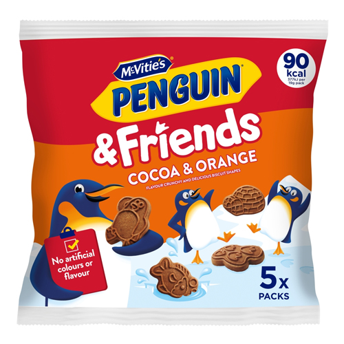 MCVITIE'S MINI PENGUIN COCOA & ORANGE BISCUITS 5PK 100G