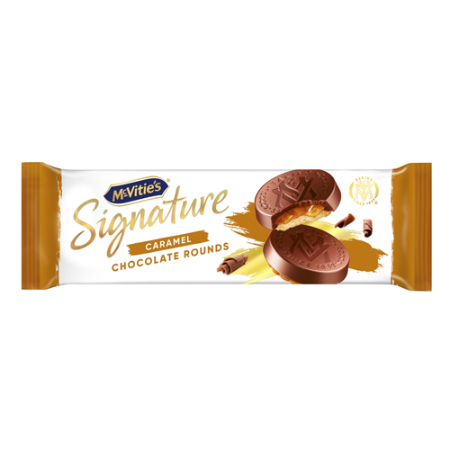 MCVITIE'S SIGNATURE CARAMEL CHOCOLATE ROUNDS BISCUITS 109G