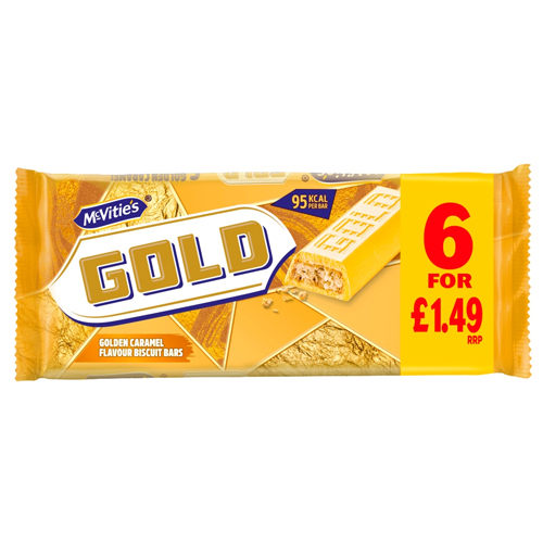MCVITIE'S GOLD CARAMEL FLAVOUR BISCUIT BARS PMP £1.49 110G
