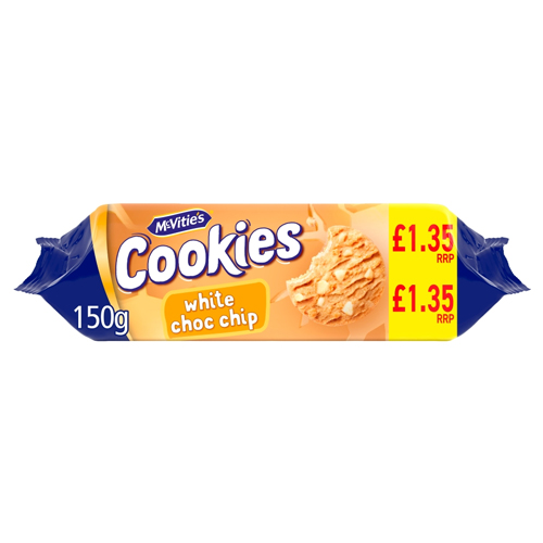 MCVITIE'S WHITE CHOC CHIP COOKIES PMP £1.35 150G