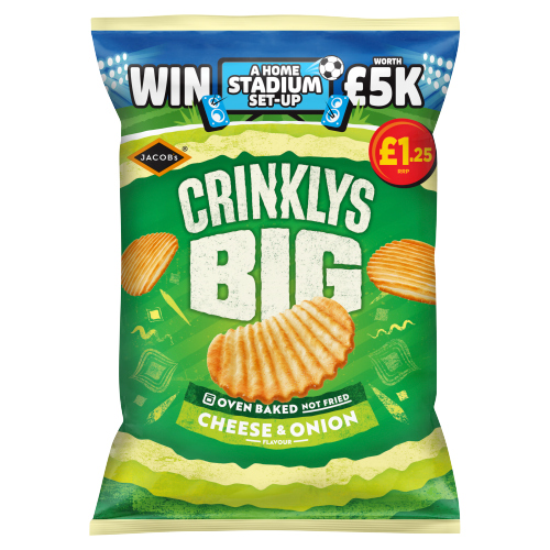 JACOBS BIG CRINKLYS CHEESE & ONION PMP £1.25 90G