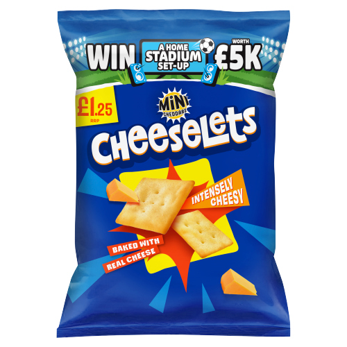 JACOB'S CHEESELETS INTENSELY CHEESY MINI CHEDDARS PMP £1.25 90G