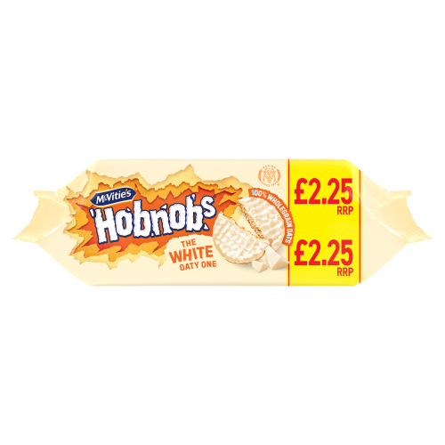 MCVITIE'S WHITE HOBNOBS BISCUITS PMP £2.25 232G