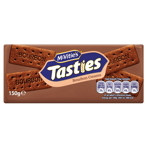 MCVITIE'S TASTIES BOURBON CREAM BISCUITS 12X 150G