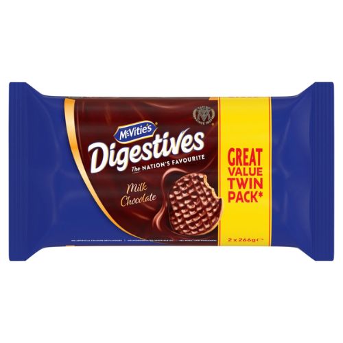 MCVITIE'S MILK CHOCOLATE DIGESTIVE TWIN 2PK 266G