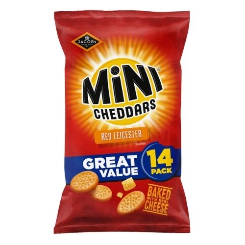JACOB'S MINI CHEDDARS RED LEICESTER BAKED 6X 14PK 322G