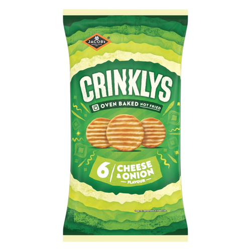 JACOB'S CRINKLYS CHEESE & ONION 6PK 23G
