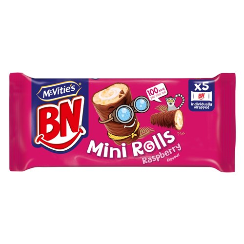 MCVITIE'S BN RASPBERRY MINI ROLLS 5PK 109G