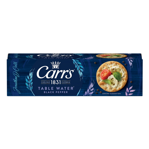 CARR'S TABLE WATER CRACKED BLACK PEPPER CRACKERS 125G