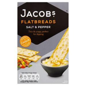 JACOB'S FLATBREAD SALT & BLACK PEPPER 5PK 150G